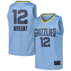 Choea M.Grizzlies #12 Ja Morant Light Blue Fast Break Replica Player Stitched Jerseys- Statement Edition