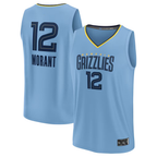 Choea M.Grizzlies #12 Ja Morant Light Blue Fast Break Replica Player Stitched Jerseys- Statement Edition