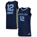Choea M.Grizzlies #12 Ja Morant Navy Authentic Stitched Jerseys- Icon Edition