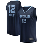 Choea M.Grizzlies #12 Ja Morant Navy Big & Tall Fast Break Player Stitched Jerseys- Icon Edition