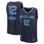 Choea M.Grizzlies #12 Ja Morant Navy Fast Break Replica Player Stitched Jerseys- Icon Edition