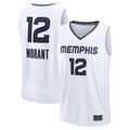 Choea M.Grizzlies #12 Ja Morant White Fast Break Replica Player Stitched Jerseys- Association Edition