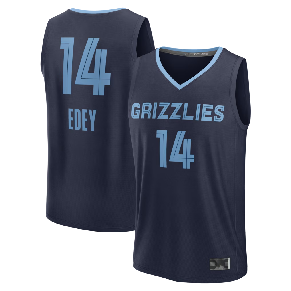Choea M.Grizzlies #14 Zach Edey Navy Fast Break Replica Stitched Jerseys- Icon Edition