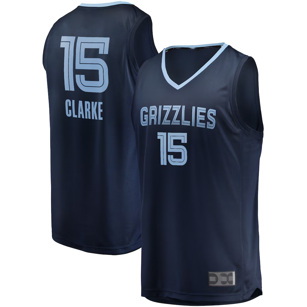 Choea M.Grizzlies #15 Brandon Clarke Navy Fast Break Replica Stitched Jerseys- Icon Edition