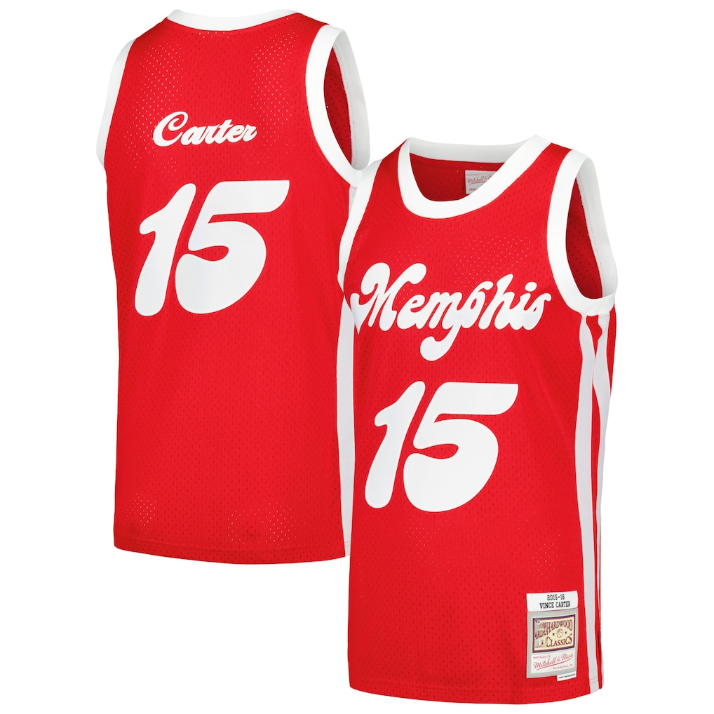 Choea M.Grizzlies #15 Vince Carter Mitchell & Ness Red 2015-2016 Hardwood Classics Swingman Stitched Jerseys