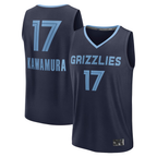 Choea M.Grizzlies #17 Yuki Kawamura Navy Fast Break Replica Player Stitched Jerseys- Icon Edition