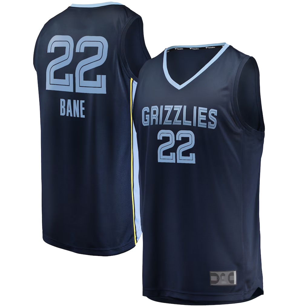 Choea M.Grizzlies #22 Desmond Bane Navy Fast Break Replica Stitched Jerseys- Icon Edition