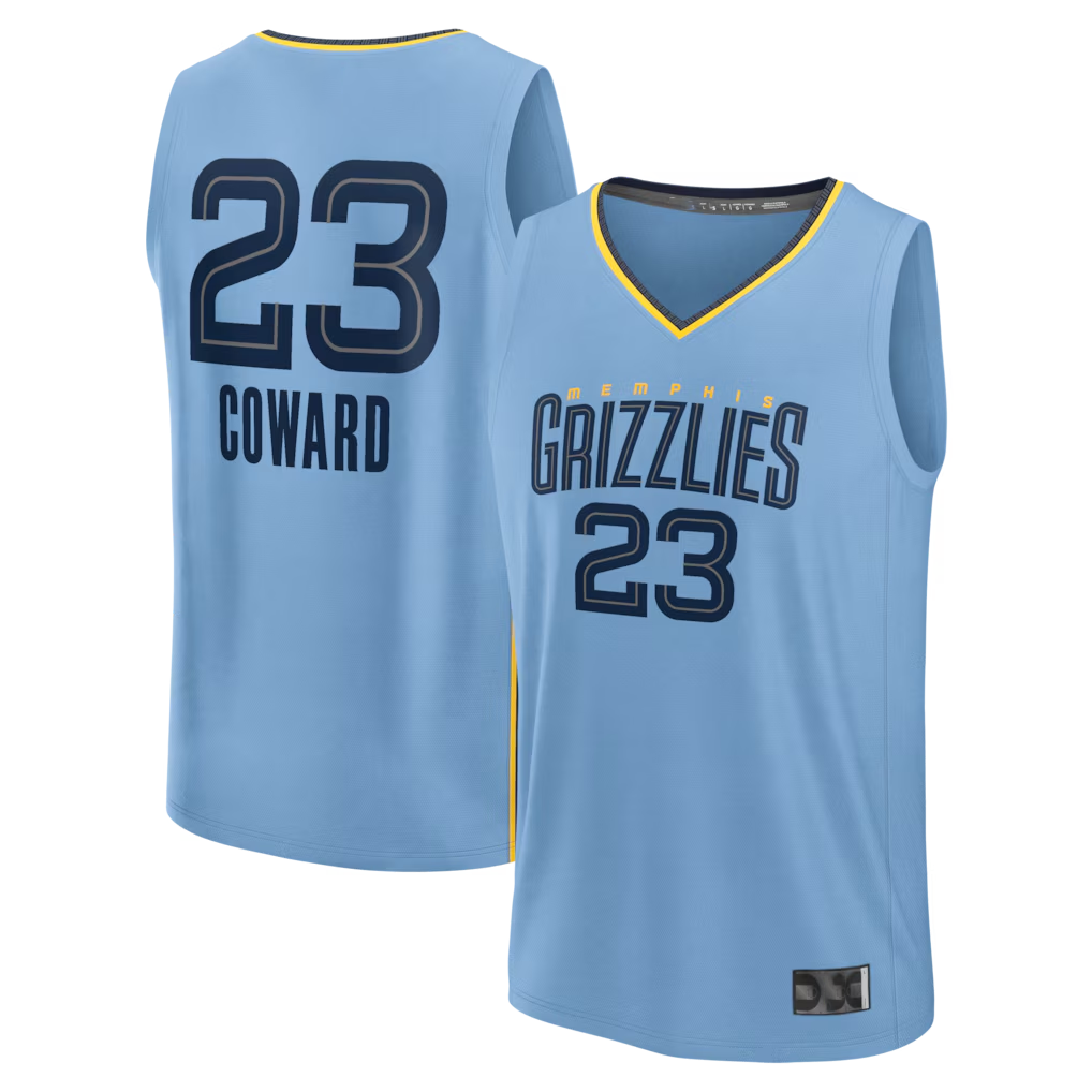 Choea M.Grizzlies #23 Cedric Coward Light Blue Fast Break Replica Player Stitched Jerseys- Statement Edition