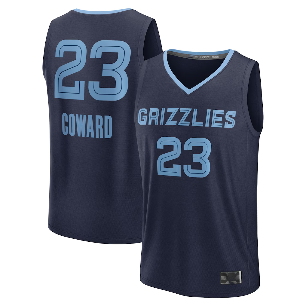Choea M.Grizzlies #23 Cedric Coward Navy Draft First Round Pick Fast Break Replica Stitched Jerseys- Icon Edition