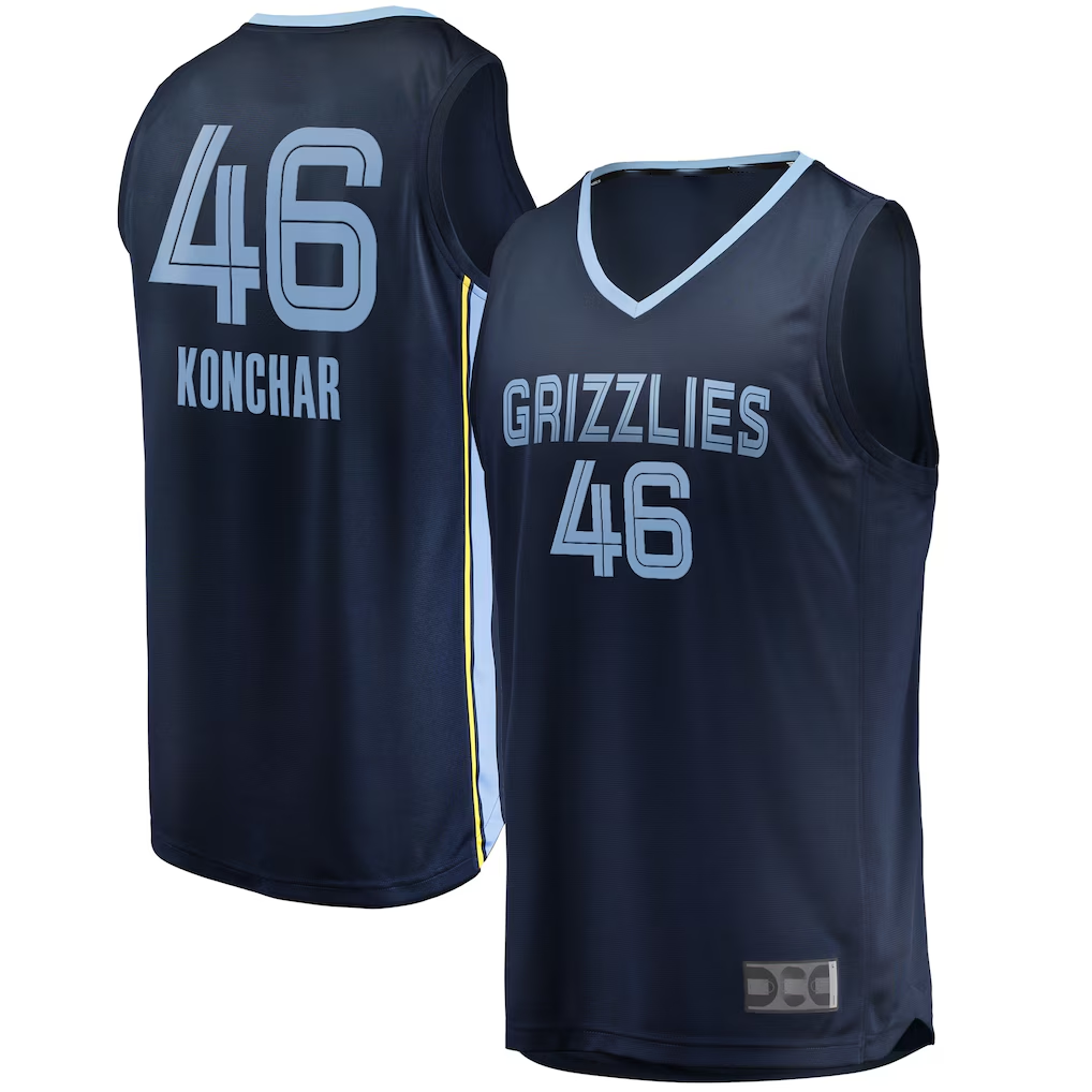Choea M.Grizzlies #46 John Konchar Navy Fast Break Replica Stitched Jerseys- Icon Edition