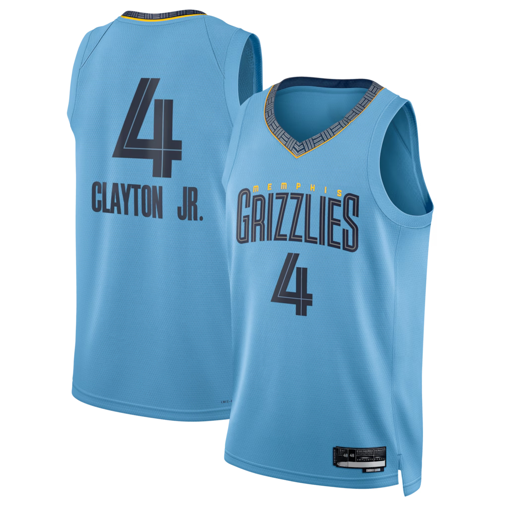 Choea M.Grizzlies #4 Walter Clayton Jr. Light Blue Swingman Stitched Jerseys- Statement Edition
