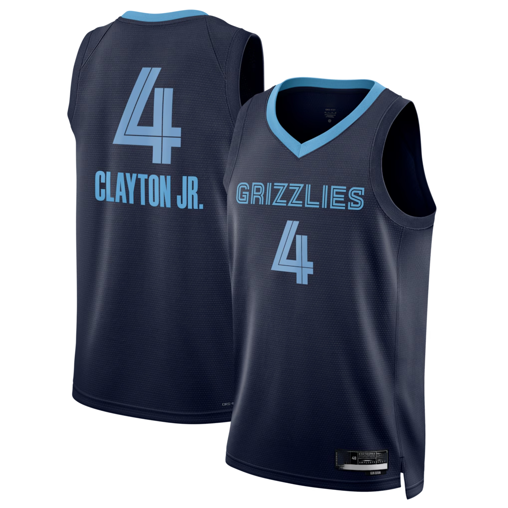 Choea M.Grizzlies #4 Walter Clayton Jr. Navy Swingman Stitched Jerseys- Icon Edition