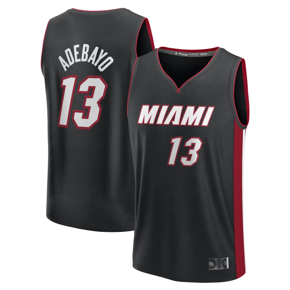 Choea M.Heat #13 Bam Adebayo Black Fast Break Replica Jerseys - Icon Edition