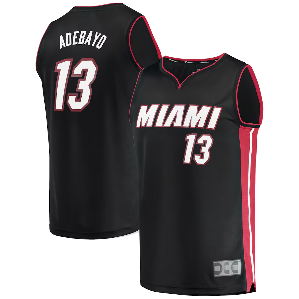 Choea M.Heat #13 Bam Adebayo Black Fast Break Replica Player Jerseys - Icon Edition