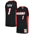 Choea M.Heat #1 Chris Bosh Mitchell & Ness Black 2012-13 Hardwood Classics Swingman Jerseys