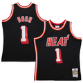 Choea M.Heat #1 Chris Bosh Mitchell & Ness Black 2013-14 Hardwood Classics Swingman Jerseys