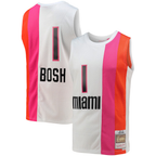 Choea M.Heat #1 Chris Bosh Mitchell & Ness White 2011-12 Hardwood Classics Swingman Jerseys