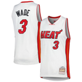 Choea M.Heat #3 Dwyane Wade Mitchell & Ness White 2005-06 Hardwood Classics Swingman Jerseys
