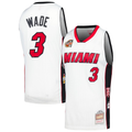 Choea M.Heat #3 Dwyane Wade Mitchell & Ness White Hall of Fame Class of 2023 Throwback Swingman Jerseys