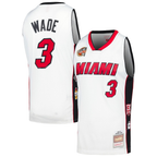 Choea M.Heat #3 Dwyane Wade Mitchell & Ness White Hall of Fame Class of 2023 Throwback Swingman Jerseys