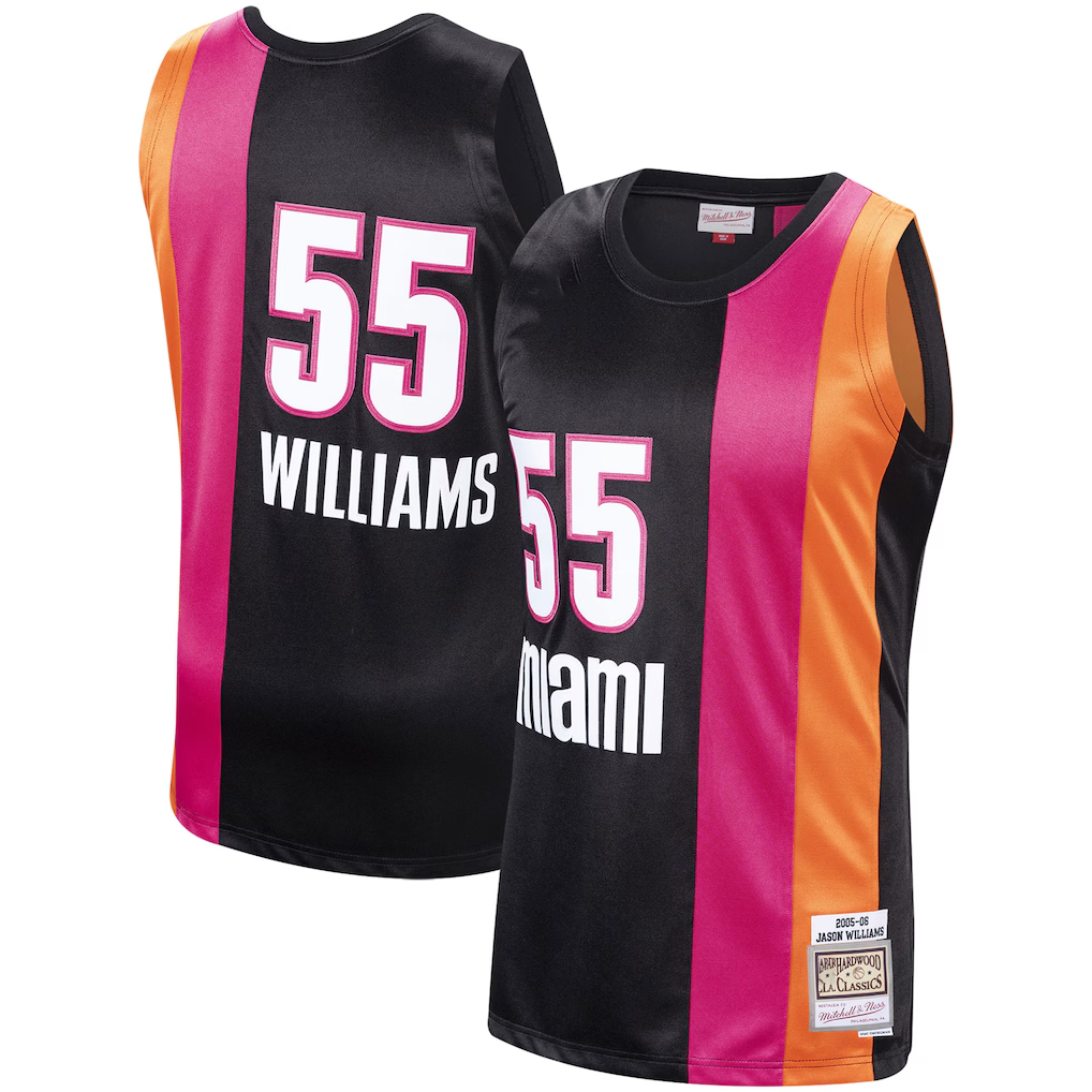 Choea M.Heat #55 Jason Williams Mitchell & Ness Black 2005-2006 Hardwood Classics Swingman Jerseys