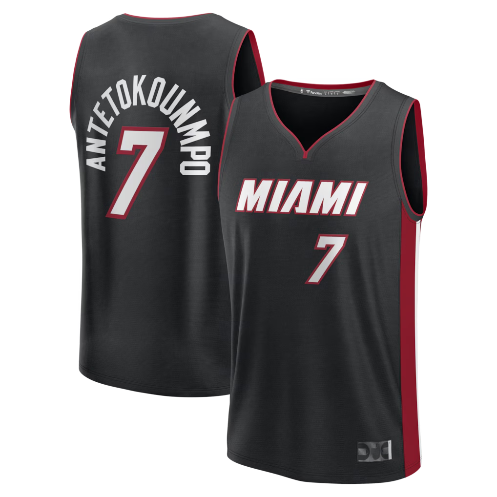 Choea M.Heat #7 Giannis Antetokounmpo Black Fast Break Jerseys - Icon Edition