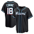 Choea M.Marlins #18 Griffin Conine Player Black Fashion Out Home Game Stitched Jerseys