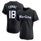 Choea M.Marlins #18 Griffin Conine Player Black Vapor Home Limited Elite Stitched Jerseys
