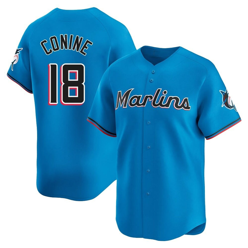 Choea M.Marlins #18 Griffin Conine Player Blue Home Limited Stitched Jerseys