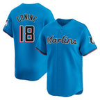 Choea M.Marlins #18 Griffin Conine Player Blue Home Limited Stitched Jerseys