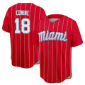 Choea M.Marlins #18 Griffin Conine Player Red City Connect Home Game Stitched Jerseys