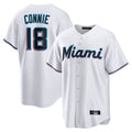 Choea M.Marlins #18 Griffin Conine Player White Home Game Stitched Jerseys