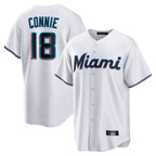Choea M.Marlins #18 Griffin Conine Player White Home Game Stitched Jerseys
