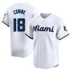 Choea M.Marlins #18 Griffin Conine Player White Home Limited Stitched Jerseys