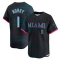 Choea M.Marlins #1 Connor Norby Player Black City Connect Home Limited Stitched Jerseys