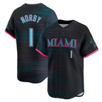 Choea M.Marlins #1 Connor Norby Player Black City Connect Home Limited Stitched Jerseys