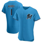 Choea M.Marlins #1 Connor Norby Player Blue Home Limited Elite Stitched Jerseys