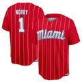 Choea M.Marlins #1 Connor Norby Player Red City Connect Home Game Stitched Jerseys
