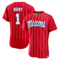 Choea M.Marlins #1 Connor Norby Player Red City Connect Home Limited Elite Stitched Jerseys