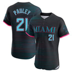 Choea M.Marlins #21 Graham Pauley Player Black City Connect Home Limited Elite Stitched Jerseys
