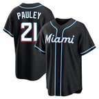 Choea M.Marlins #21 Graham Pauley Player Black Fashion Out Home Game Stitched Jerseys