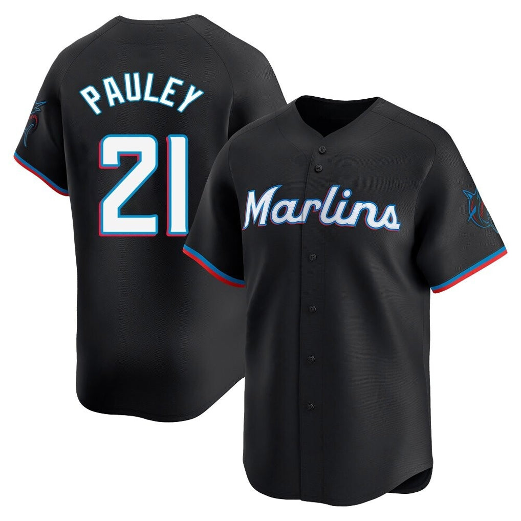 Choea M.Marlins #21 Graham Pauley Player Black  Home Limited Stitched Jerseys