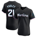 Choea M.Marlins #21 Graham Pauley Player Black Vapor Home Limited Elite Stitched Jerseys