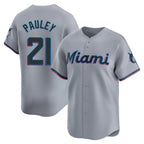 Choea M.Marlins #21 Graham Pauley Player Gray Home Limited Stitched Jerseys