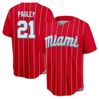 Choea M.Marlins #21 Graham Pauley Player Red City Connect Home Game Stitched Jerseys