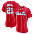 Choea M.Marlins #21 Graham Pauley Player Red City Connect Home Limited Elite Stitched Jerseys