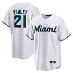 Choea M.Marlins #21 Graham Pauley Player White  Home Game Stitched Jerseys