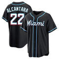 Choea M.Marlins #22 Sandy Alcantara Player Black Fashion Out Home Game Stitched Jerseys