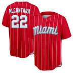 Choea M.Marlins #22 Sandy Alcantara Player Red City Connect Home Game Stitched Jerseys