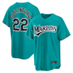 Choea M.Marlins #22 Sandy Alcantara Player Teal  Home Game Stitched Jerseys